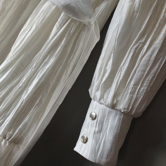 Samuel Dong crepe bubble trench coat Size XL white - Picture 8 of 10